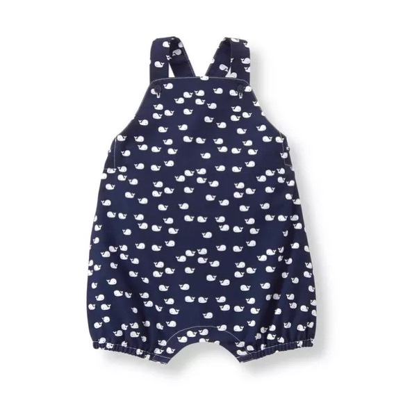 JANIE & JACK EUC Boys Whale Bubble Romper - Picture 1 of 2